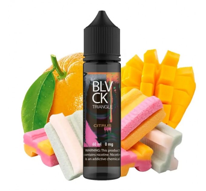 Жидкость для электронных сигарет Black Triangle Citrus Gum 60 мл 1.5 мг (Цитрусовая жвачка)