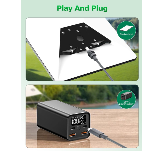 Кабель питания для Starlink Mini DC USB Type-C 3м () (18644) Кабель питания для Starlink Mini DC USB Type-C 3м () (18644)