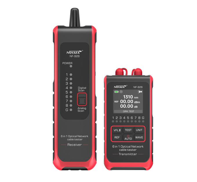 Кабельный тестер Noyafa NF-926  сетевой анализатор, трасоискатель, SCAN, VFL, OPM, измеритель оптической мощности (19996)