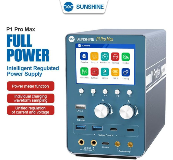 Лабораторный блок питания Sunshine P1 Pro Max QC3.0, 30В, 20А, 250W с точечной сваркой (20012)