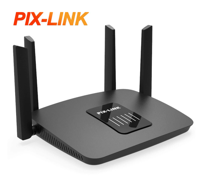 Маршрутизатор WI-FI роутер 4 антенны PIX-LINK LV-AC06 Двухдиапазонный  5 ГГц (Black) (17611)