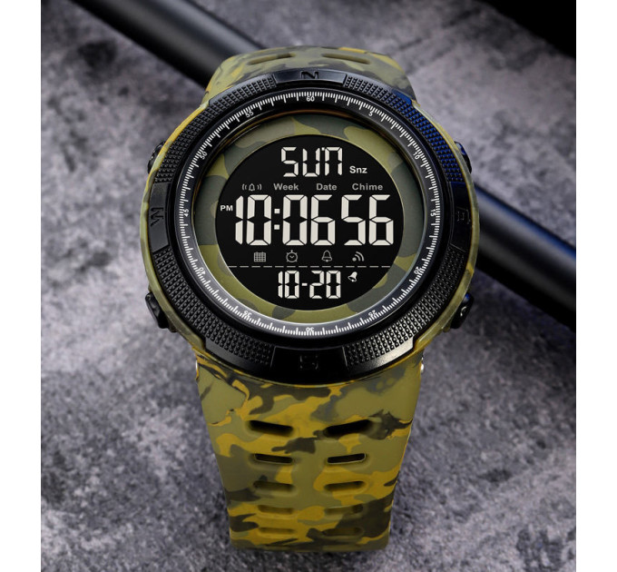 Мужские наручные часы Skmei 2070 Original тактические спортивные армейские (Army Green Camo, 2070CMGN) (19151)