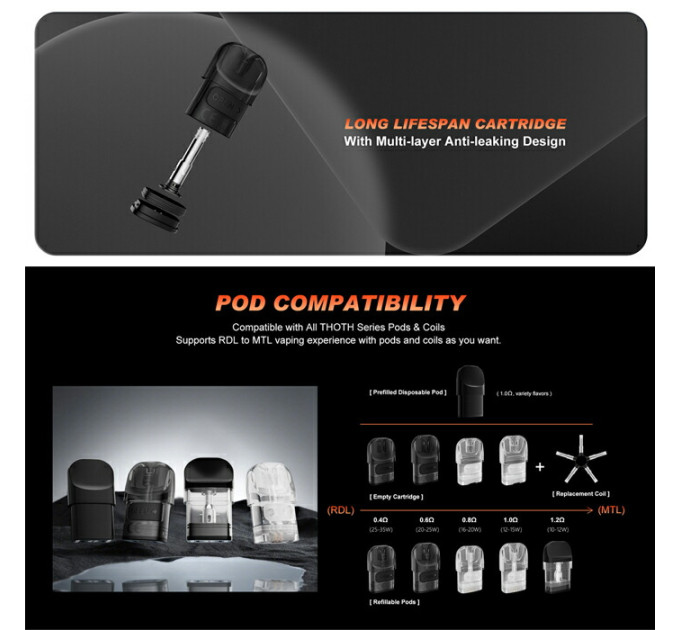 Набор Kumiho THOTH G Lite Pod 650mAh 2ml Original Kit (Space Grey) (18164)