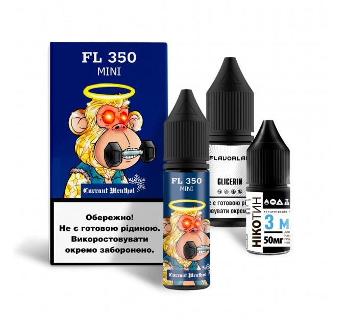 Набор для самозамеса на солевом никотине Flavorlab FL350 Mini 15 мл (Смородина Ментол, 0-50 мг) (16491)