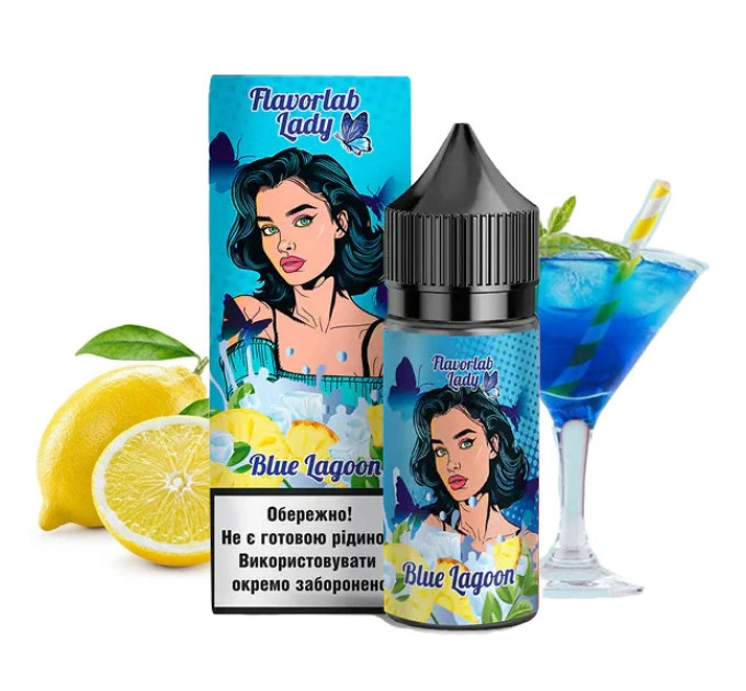 Набор для самозамеса на солевом никотине Flavorlab Lady 30 мл, 0-50 мг Blue Lagoon (Цитрус) (16560)