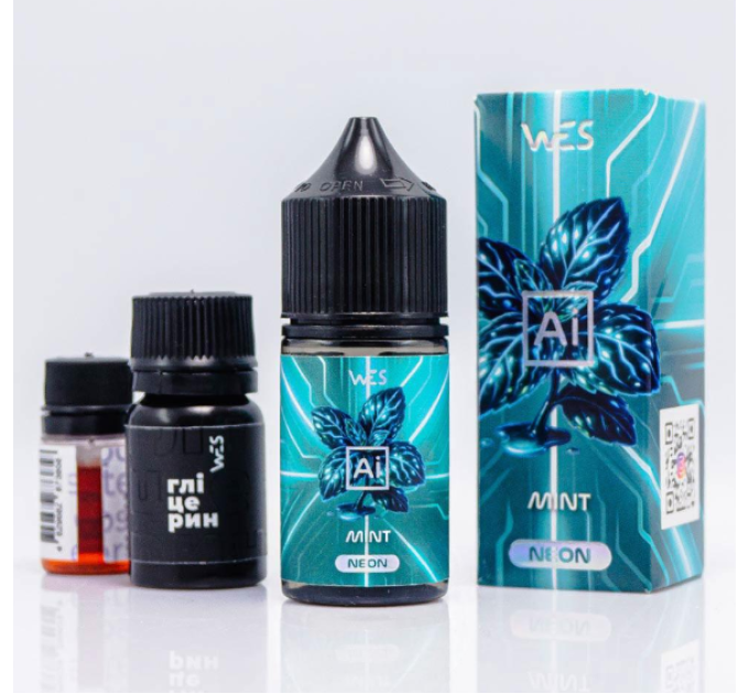 Набор для самозамеса на солевом никотине WES AI NEON 30 мл (Mint Чистая Мята, 0-50 мг) (18615)