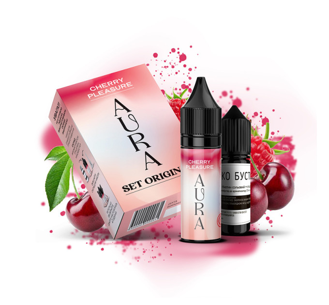 Набор для самозамеса солевой Aura 15 мл (Cherry Pleasure Вишня Малина, 0-50 мг) (17188)
