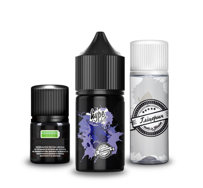 Набір для самозамісу сольовий Hype 30 мл, 0-50 мг Blueberry (Чорниця, смородина) (16872)