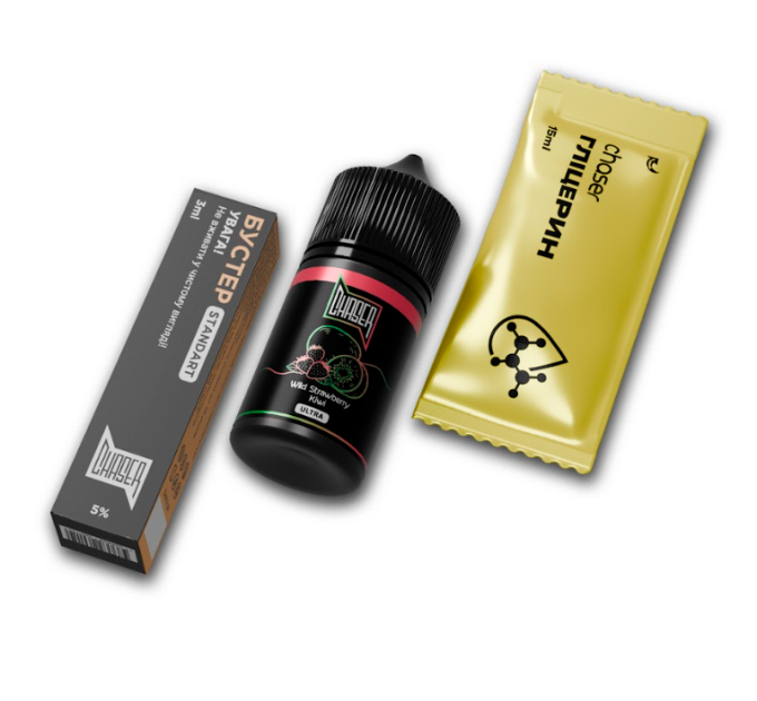Набор компонентов для самозамеса солевой CHASER Black Ultra 30 мл (KIWI WILD STRAWBERRY Земляника Киви, 0-50 мг) (18032)