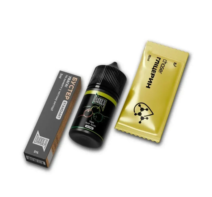 Набор компонентов для самозамеса солевой CHASER Black Ultra 30 мл (TRIPLE SOUR APPLE Кислое яблоко, 0-50 мг) (18038)