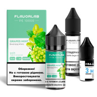 Набор компонентов для самозамеса солевой Flavorlab PE 10000 30мл (Grape Mint, виноград мята 0-65 мг)