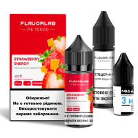 Набор компонентов для самозамеса солевой Flavorlab PE 10000 30мл (Strawberry Energy, клубника энергетик 0-65 мг)