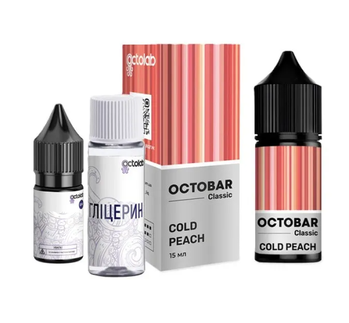 Набор компонентов для самозамеса солевой Octobar Classic 30мл (Cold Peach Персик Нектарин Айс, 0-65 мг) (18306)