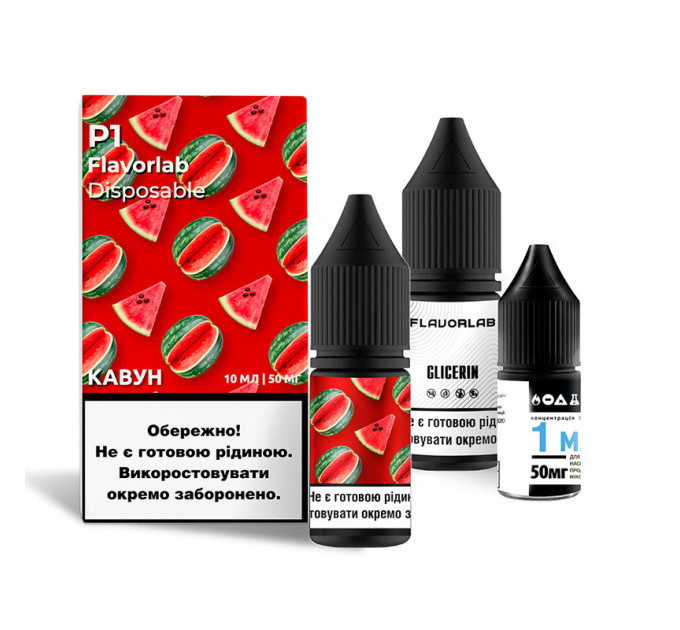 Набор компонентов для самозамеса солевой жидкости Flavorlab P1 10 мл (Watermelon Арбуз, 0-50 мг) (17910)