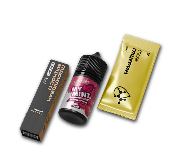 Набор компонентов для самозамеса солевой заправки CHASER MY MINT 30 мл (Cranberry Mint, Клюква с мятой 0-50 мг) (19040)