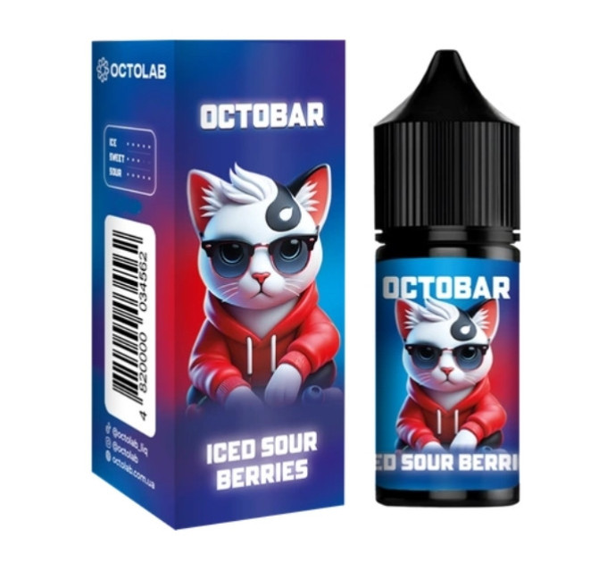 Набор компонентов для самозамеса солевой заправки Octobar NFT 10 мл (Iced Sour Berries, 50 мг) (19067)