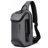 Однолямочный рюкзак через плечо Bange BG-7082 9л Сумка-слинг с USB-разъемом и замком (Gray) (19379)