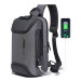 Однолямочный рюкзак через плечо Bange BG-7082 9л Сумка-слинг с USB-разъемом и замком (Gray) (19379)
