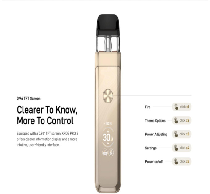 Под-система Vaporesso XROS PRO 2 30W Pod 2000mAh 3ml электронная сигарета Original Kit (Moonlit Pink) (18822)