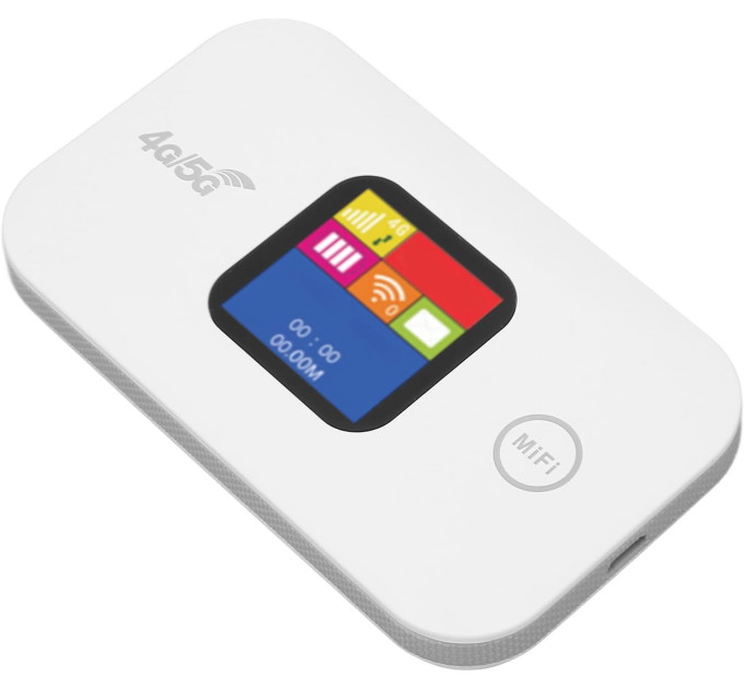 Портативный 4G/5G LTE роутер Pix-Link Mobile Router PH319-E карманный Wi-Fi модем с LED дисплеем (White) (19182)
