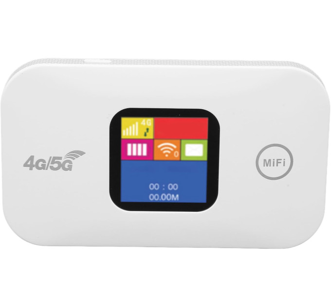 Портативный 4G/5G LTE роутер Pix-Link Mobile Router PH319-E карманный Wi-Fi модем с LED дисплеем (White) (19182)