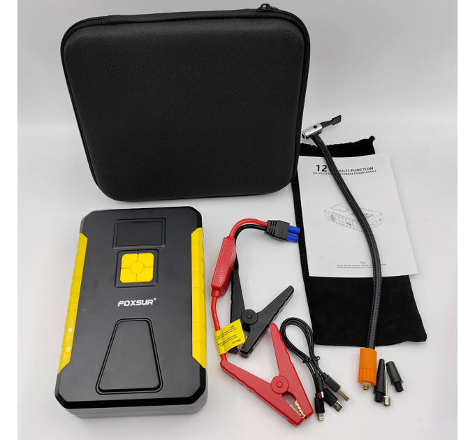 Пусковое устройство 12V 800А с компрессором Foxsur FJS-950 Автомобильный бустер джамп стартер (Yellow) (19449)