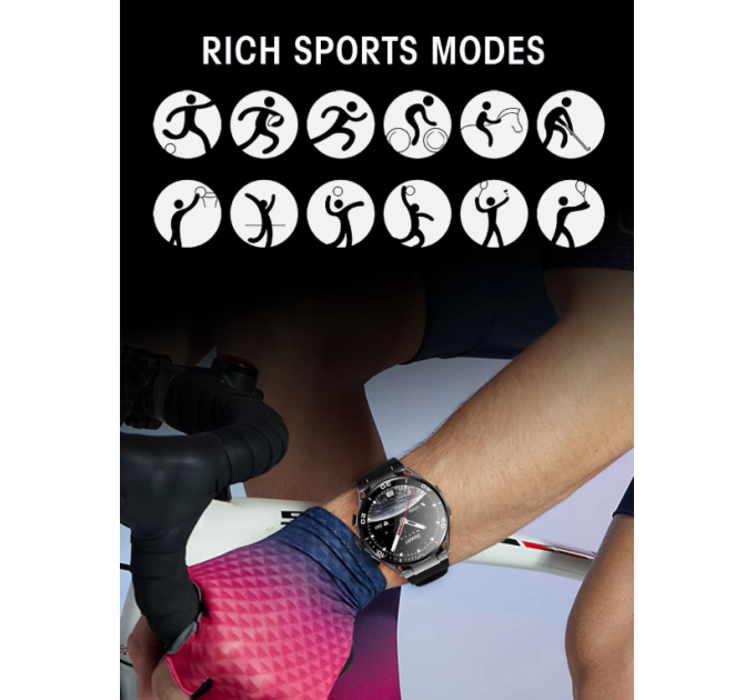 Смарт-часы с наушниками LEMFO Q11 Original силиконовый ремешок (Black Black) (18755)