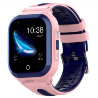 Смарт часы-телефон детские Wonlex KT24S 4G камера прослушка геозона WI-FI GPS SIM Original (Pink)