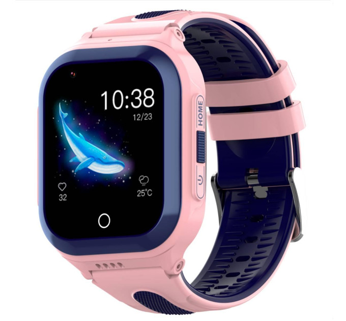 Смарт часы-телефон детские Wonlex KT24S 4G камера прослушка геозона WI-FI GPS SIM Original (Pink) (16999)