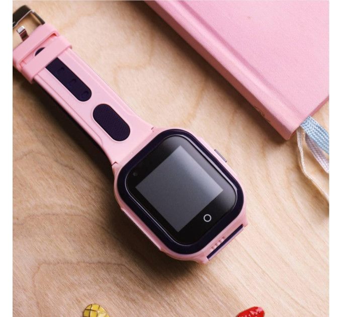 Смарт часы-телефон детские Wonlex KT24S 4G камера прослушка геозона WI-FI GPS SIM Original (Pink) (16999)