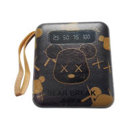 УМБ Power Bank 5000mAh повербанк с экраном и фонариком 4 в 1 (Голова Bearbrick Black)
