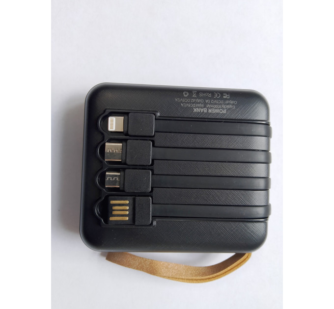 УМБ Power Bank 5000mAh повербанк с экраном и фонариком 4 в 1 (Голова Bearbrick Black) (17532)