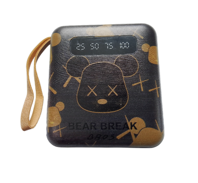 УМБ Power Bank 5000mAh повербанк с экраном и фонариком 4 в 1 (Голова Bearbrick Black) (17532)