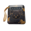 УМБ Power Bank 5000mAh повербанк с экраном и фонариком 4 в 1 (Голова Bearbrick Black) (17532)