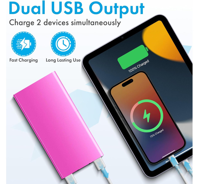 УМБ павербанк Power Bank 20000 mAh с фонариком LVR 018 (Pink) (17692)