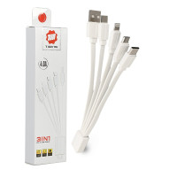 Универсальный кабель  4в1 Tigernu T-C008 USB 4.0A (White)
