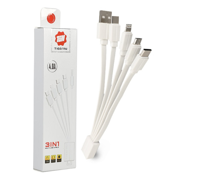 Универсальный кабель  4в1 Tigernu T-C008 USB 4.0A (White) (17071)