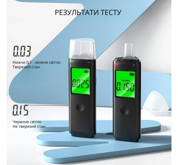 Высокоточный алкотестер с аккумулятором цифровой Bodasan MR05 (Black) (18570)