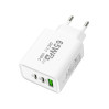 Зарядное устройство ILEPO 65W Быстрая зарядка для телефона / планшета 1 USB + 2 Type-C (White) (19021)