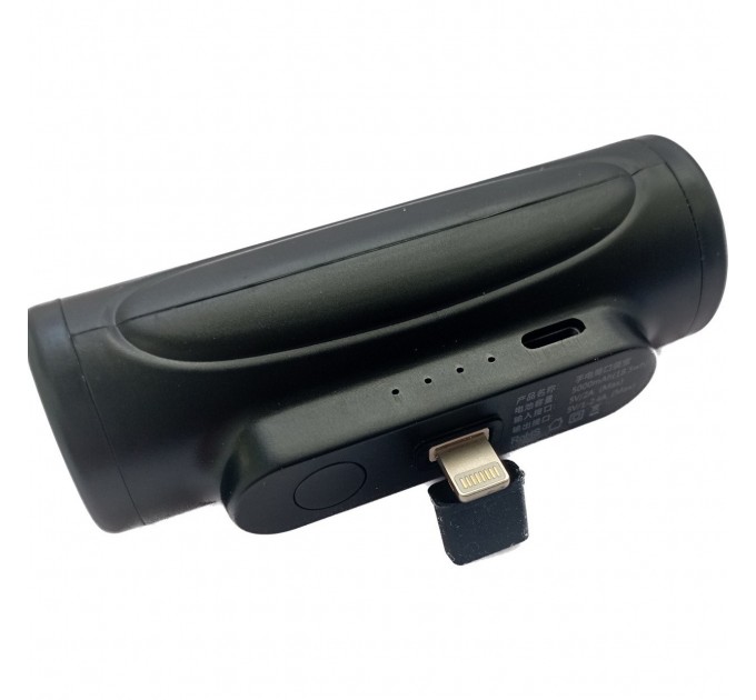 Power Bank без USB 5000mAh повербанк із ліхтариком, для пристроїв з Lightnin (Black)