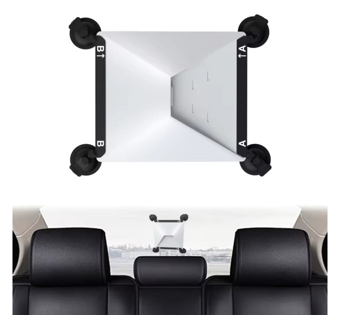Автомобильное крепление на присосках для Starlink Mini RZ-0031 держатель в авто (Black) (19401)