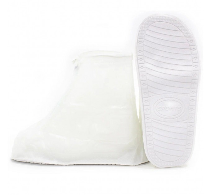Бахилы на обувь ПВХ от воды и грязи Lesko SB-101 L 39-40 (White) (15038)