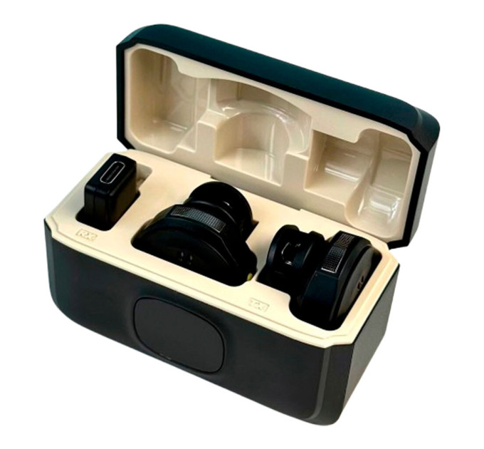 Беспроводной петличный микрофон Q8 Type-C 2шт с шумоподавлением и зарядным кейсом (Black) (18892)