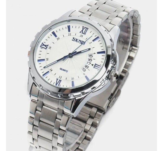 Годинник наручний Skmei 9069 Original (Silver - Blue, 9069SIBU)
