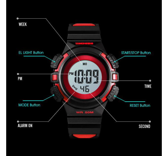 Часы наручные детские Skmei 1485 Original (Red, 1485RD) (15966)