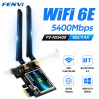 Геймерская трехдиапазонная Сетевая карта WiFi+Bluetooth 5.3 PCI-E Fenvi FV-AX5400  2.4G/5G/6Ghz 5374 Mbps + 2 Антенны (18842)