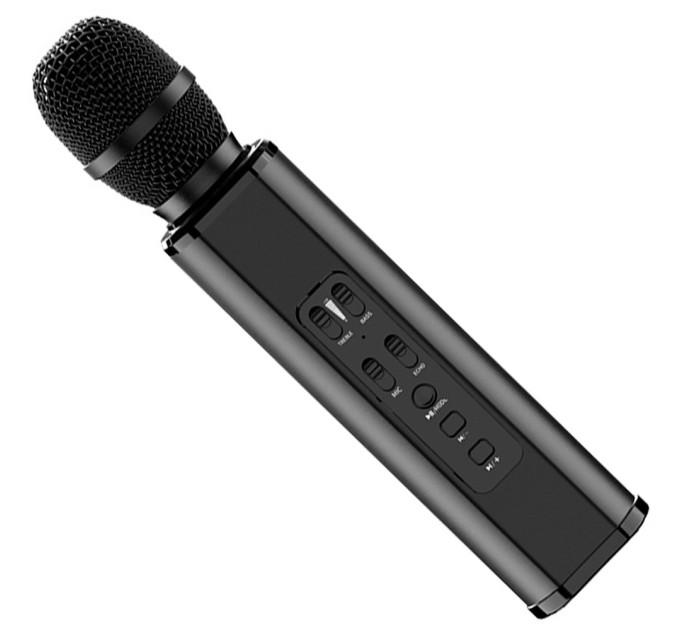 Караоке-микрофон беспроводной Losso K6 Premium со встроенным динамиком и Bluetooth (Black) (18963)