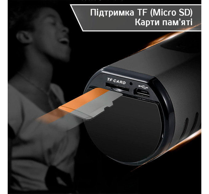 Караоке-микрофон беспроводной Losso K6 Premium со встроенным динамиком и Bluetooth (Black) (18963)