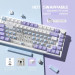 Клавиатура механическая AJAZZ AK820 Sea Salt Switch / с подсветкой RGB / Раскладка 75% ( (Blue White Purple) (19571)