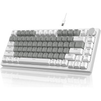 Клавиатура механическая AJAZZ AK820 Yellow Switch Белая LED-подсветка / Раскладка 75% (White Gray)